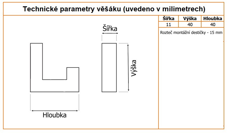 nabytkovy  vesak aya technicke parametry